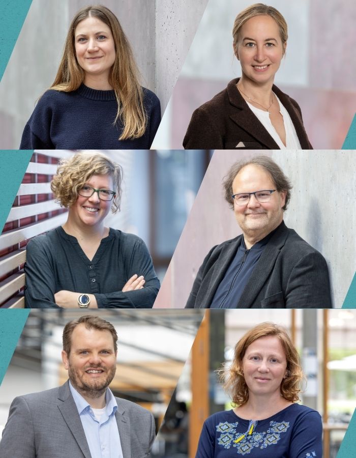 Viadrina-Wissenschaftler*innen (Charlotte Köhler, Carolin Leutloff-Grandits, Sascha Münnich, Miriam Lind, Lauri Wessel, Susann Worschech) beim Potsdamer Tag der Wissenschaften 2026