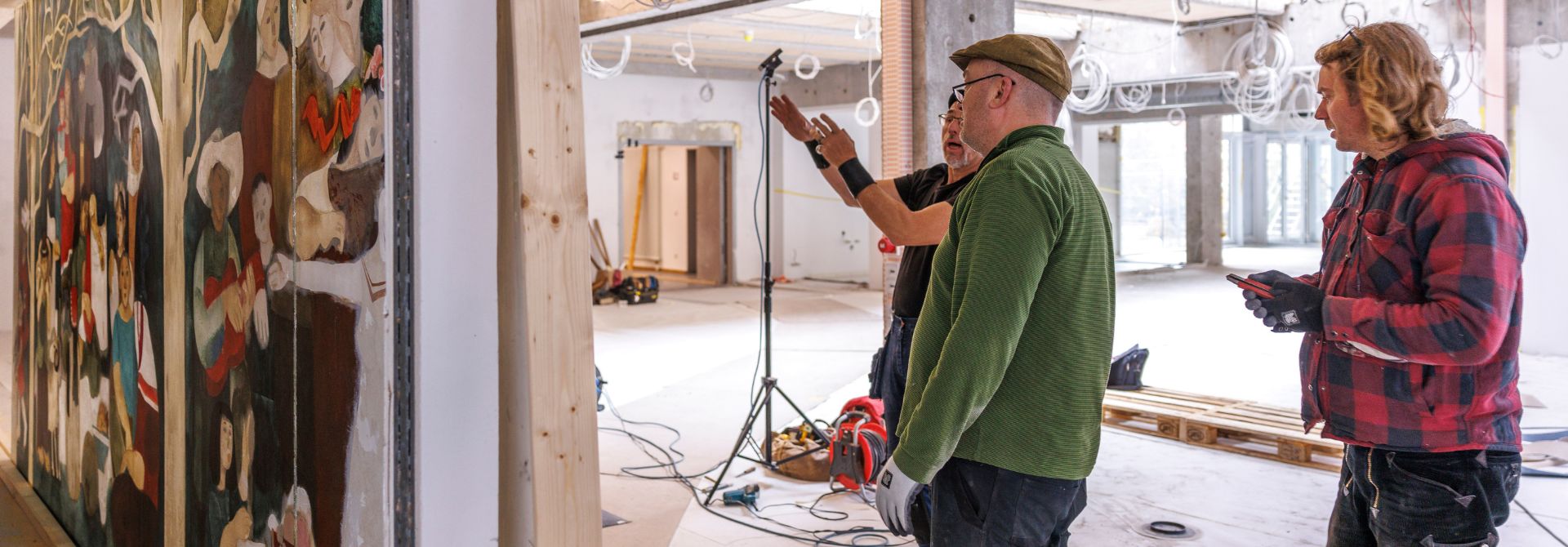 Bauarbeiten im Coworking Space der Viadrina
