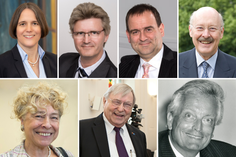 Collage der ehemaligen Rektoren, Präsidentinnen und Präsidenten der Europa-Universität Viadrina Frankfurt (Oder)