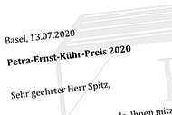 EJLS_Petra-Ernst-Kühr-Preis 2020_Spitz-2 ©Petra-Ernst-Kuehr-Preis-Anschreiben Ausschnitt