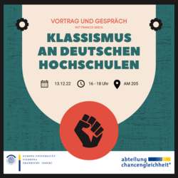Vortrag: Klassismus an deutschen Hochschulen ©Daniel Jurischka