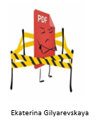 PDF mit Barrieren, unglücklich schauend