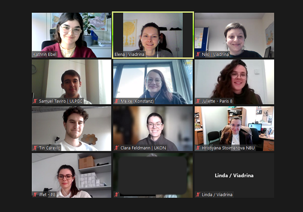 Screenshot of the ERUA online meeting