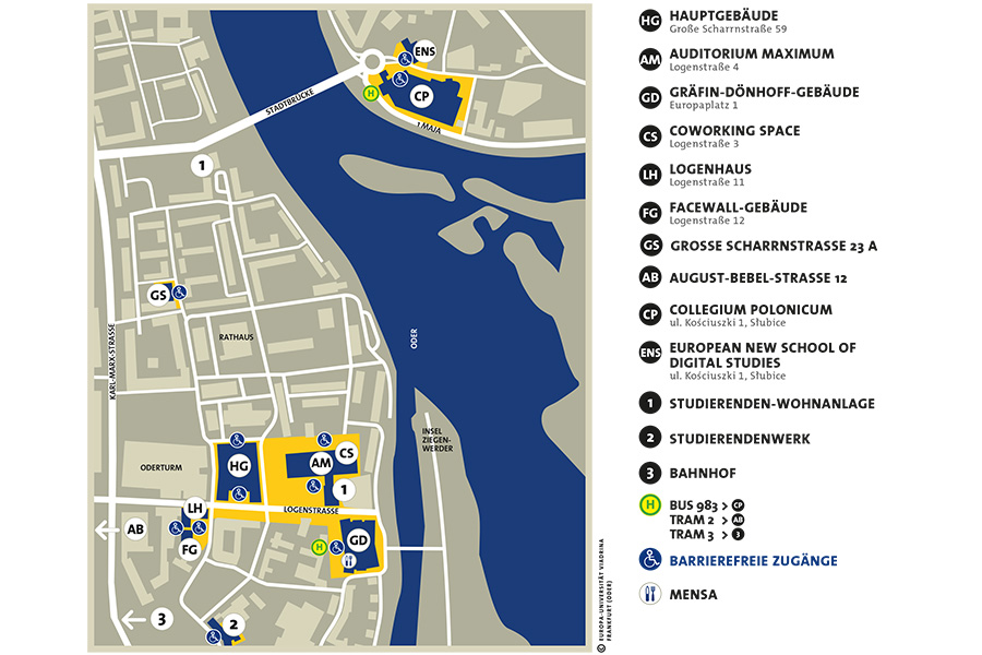 Viadrina Campus Lageplan Deutsch