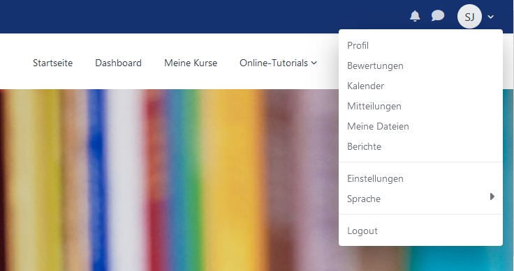 moodle_user_menue
