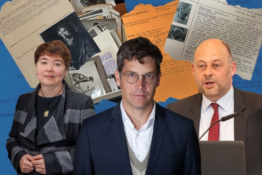 Experten des Workshops zu NS-Raubkunst: Dr. Tatiana Timofeeva, Prof. Dr. Benjamin Lahusen und Prof. Dr. Werner Benecke Experten des Workshops zu NS-Raubkunst: Dr. Tatiana Timofeeva, Prof. Dr. Benjamin Lahusen und Prof. Dr. Werner Benecke