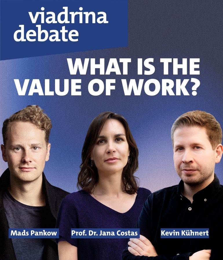 Speaker Viadrina Debate 2026: Mads Pankow, Jana Costas und Kevin Kühnert