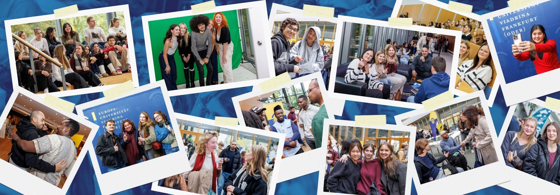 Collage mit Bildern der Einführungswoche zum Semesterstart an der Viadrina