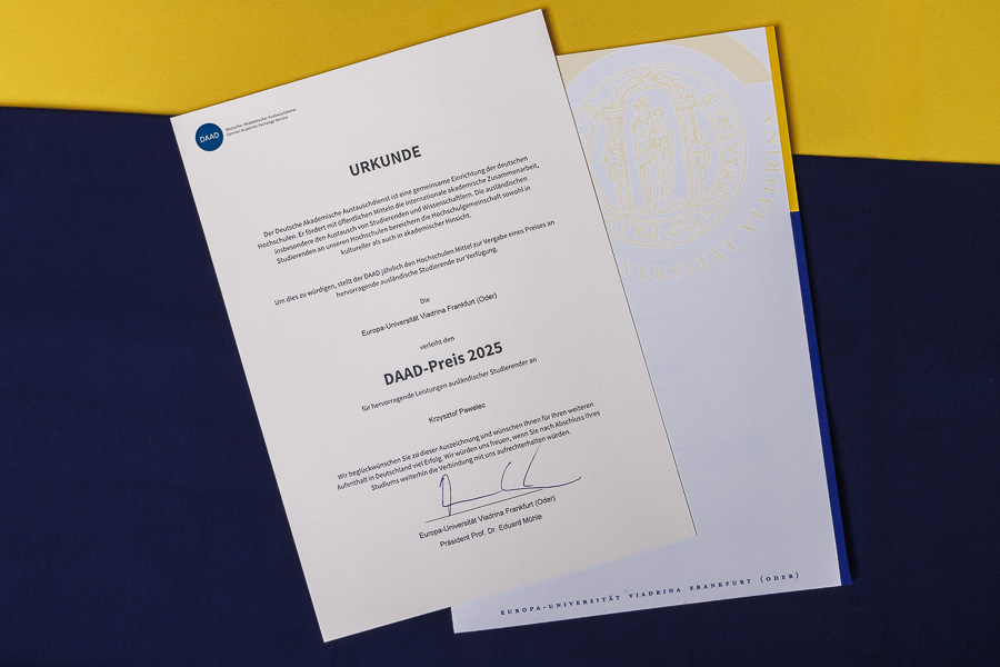 Urkunde DAAD-Preis