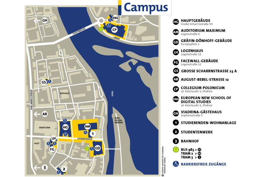 Viadrina Campus Lageplan Deutsch