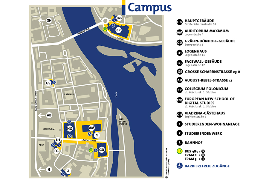 Viadrina Campus Lageplan Deutsch